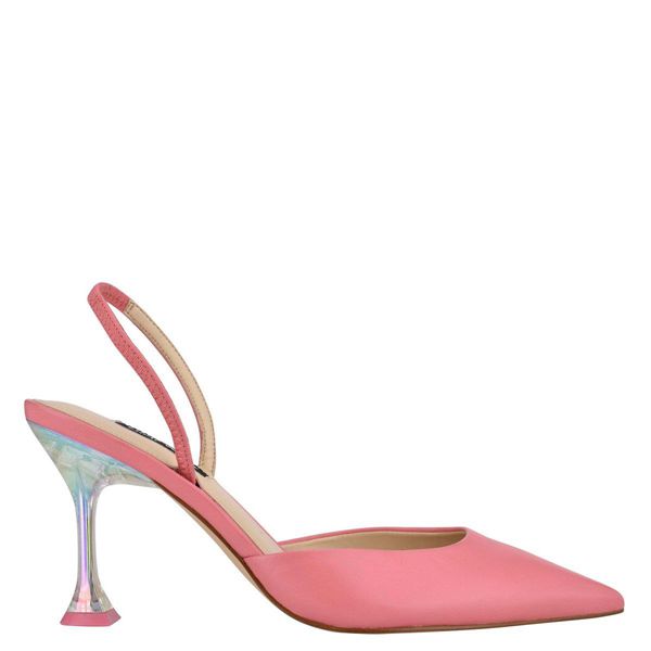 Nine West Happy Pointy Toe Slingback Pink Heeled Sandals | Ireland 65I68-9U06